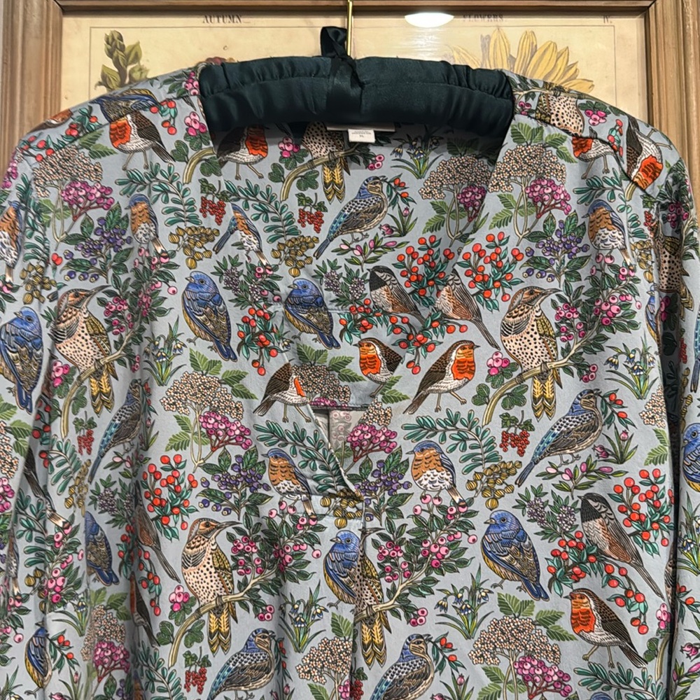 J Jill Perched Birds Blouse XL